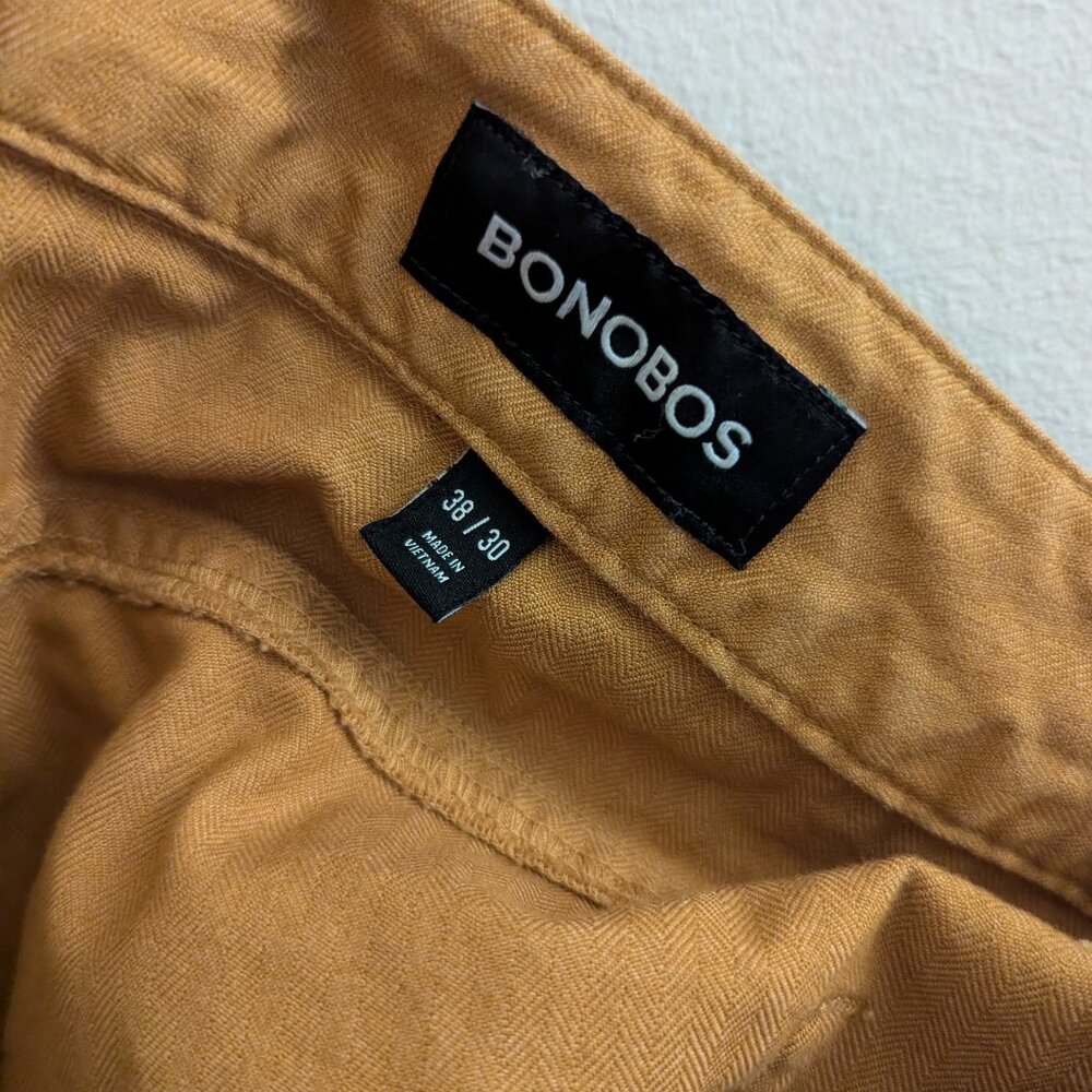 Men's Bonobos Lightweight Athletic Fit Pant, Muted Mustard, Size 38x30 - Picture 3 of 4